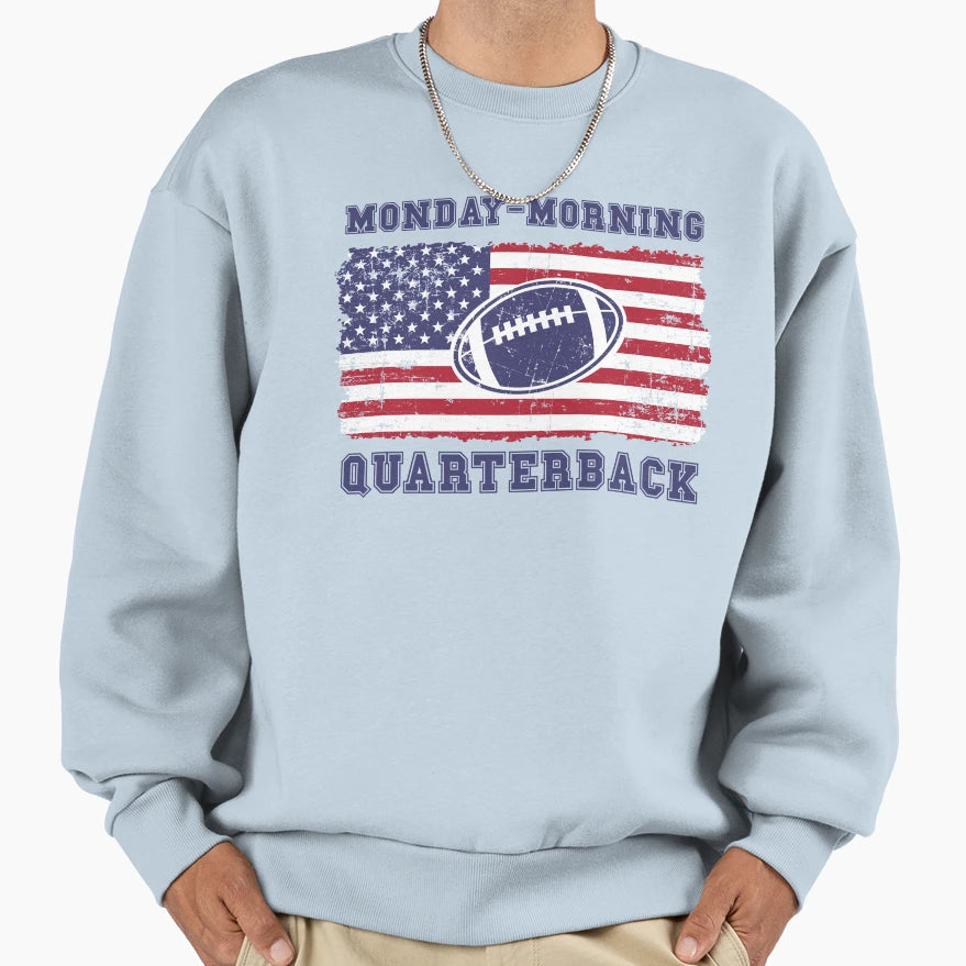 Football Monday Morning Quarterback Sweatshirt - Minimalist Print Men Women - T-Shirt, Sweatshirt, Hoodie