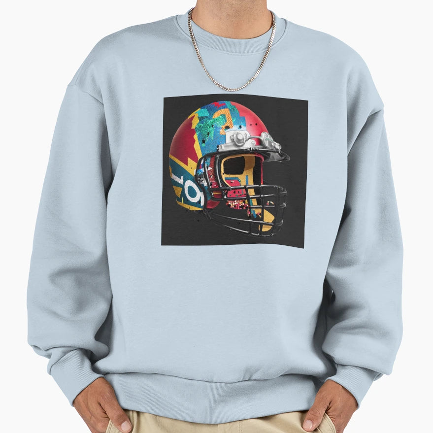 American Football Helmet Sweatshirt - Casual Everyday Wear for Adults - T-Shirt, Sweatshirt, Hoodie
