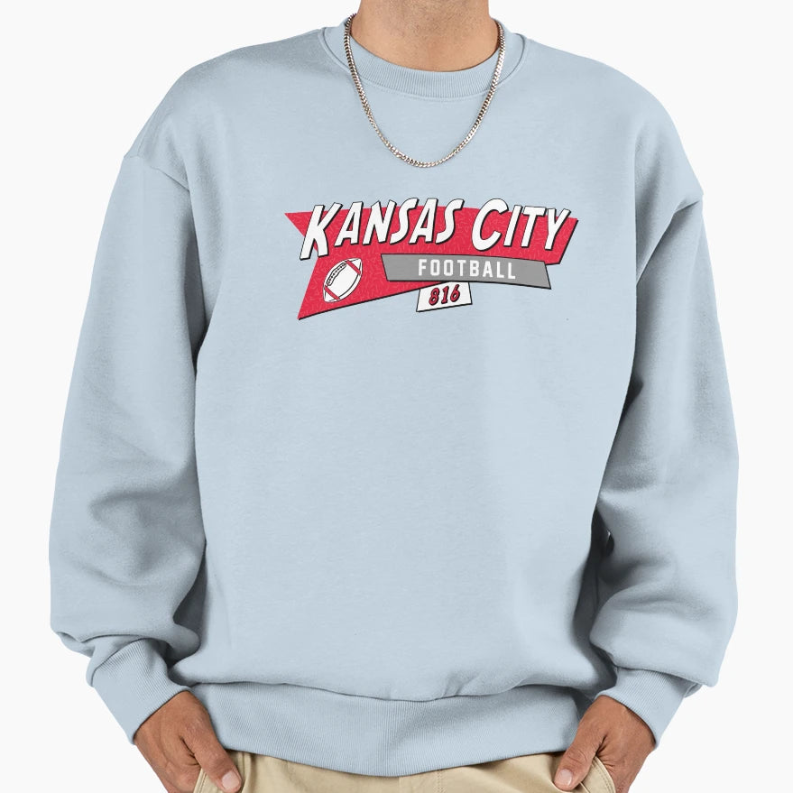 Kansas City 90S Football Sweatshirt - Trendy Graphic for Adults - T-Shirt, Sweatshirt, Hoodie