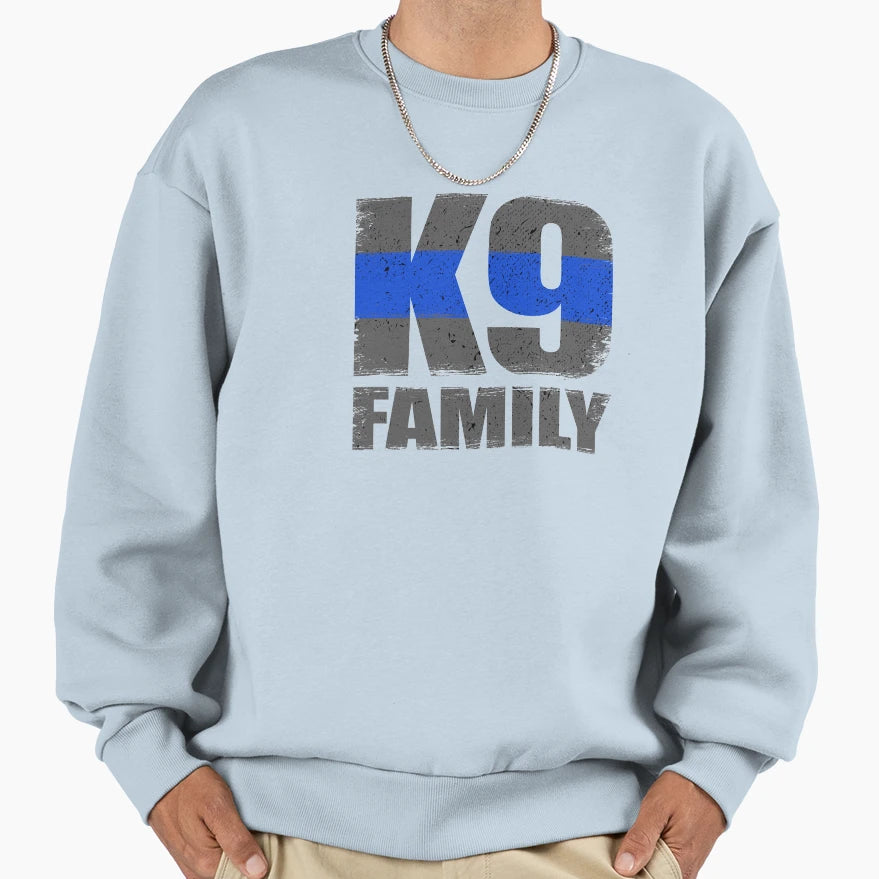 K9 Family Thin Blue Line Sweatshirt - Unique Graphic Unisex - T-Shirt, Sweatshirt, Hoodie