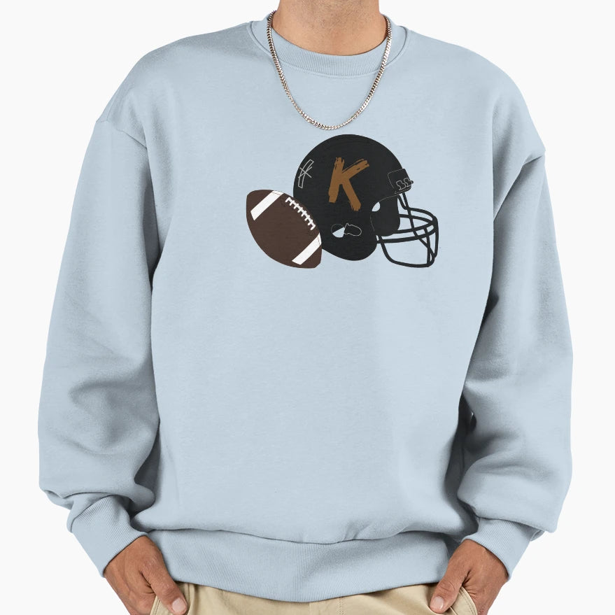 K Helmet American Football Monogram Sweatshirt - Novelty Apparel for Adults - T-Shirt, Sweatshirt, Hoodie