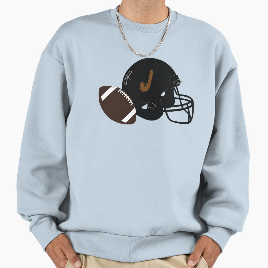 Monogram J Football Helmet Sweatshirt - Streetwear Style Unisex - T-Shirt, Sweatshirt, Hoodie