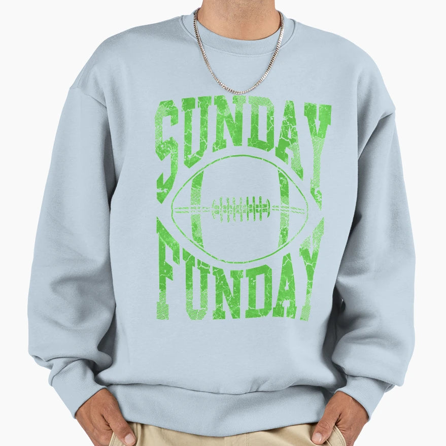 Sunday Funday Football Sweatshirt - Custom Art Print Men Women - T-Shirt, Sweatshirt, Hoodie