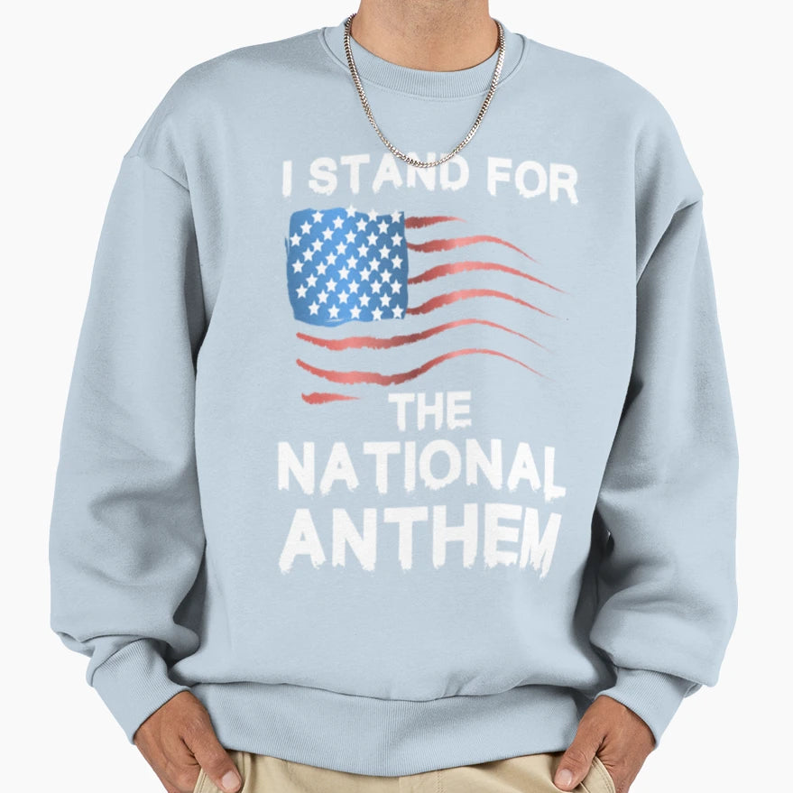 I Stand National Anthem Sweatshirt - Minimalist Print Unisex - T-Shirt, Sweatshirt, Hoodie