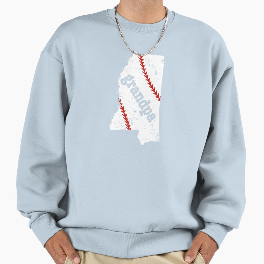 Grandpa Baseball Mississippi Softball T-Shirt - Minimalist Print Unisex - T-Shirt, Sweatshirt, Hoodie