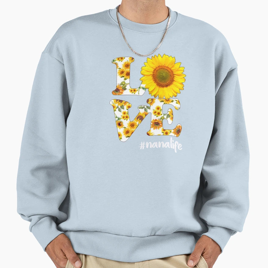 Love Nana Sunflower Sunflower T-Shirt - Unique Graphic Men Women - T-Shirt, Sweatshirt, Hoodie