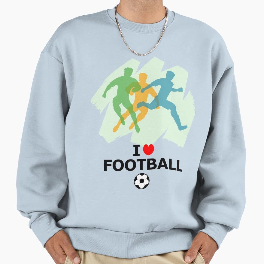 I Love Football Sweatshirt - Custom Art Print for Adults - T-Shirt, Sweatshirt, Hoodie