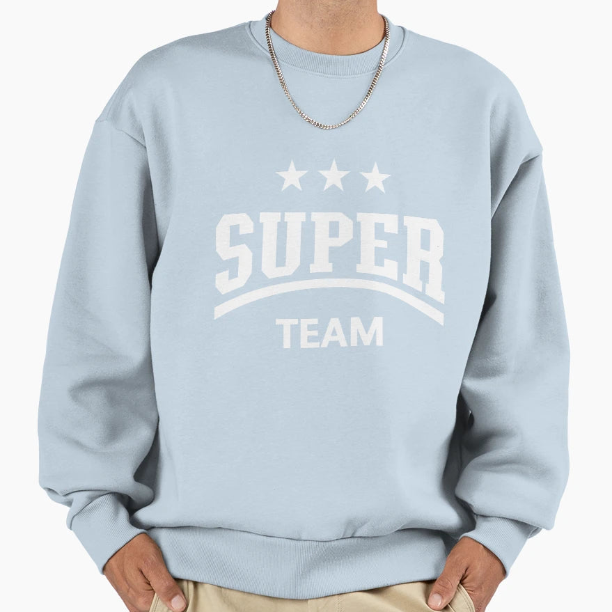 Super Team White Sweatshirt - Custom Art Print Unisex - T-Shirt, Sweatshirt, Hoodie