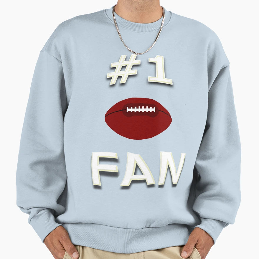 Number One Football Fan Sweatshirt - Graphic Print for Adults - T-Shirt, Sweatshirt, Hoodie