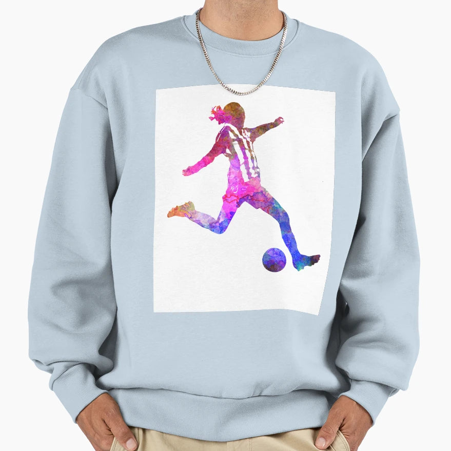 Playing Soccer Football Player Sweatshirt - Minimalist Print for Adults - T-Shirt, Sweatshirt, Hoodie
