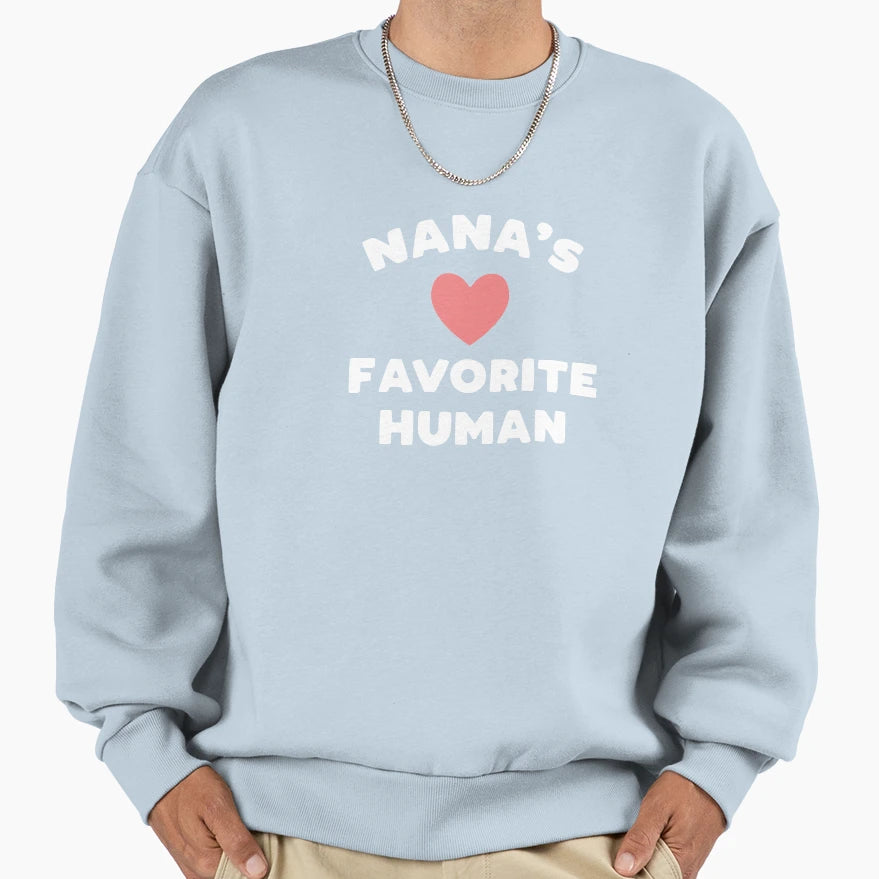 Nanas Favorite Human Grandmother Gift T-Shirt - Minimalist Print Men Women - T-Shirt, Sweatshirt, Hoodie