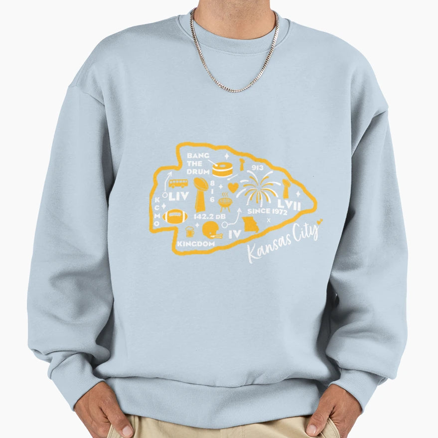 Art Kansas City Chiefs Sweatshirt - Minimalist Print for Adults - T-Shirt, Sweatshirt, Hoodie