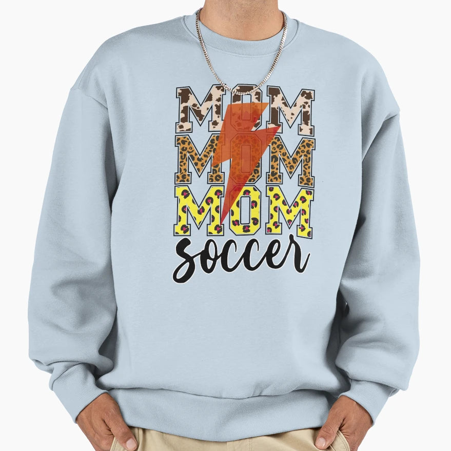 Soccer Mom Leopard Heart Soccer Sweatshirt - Streetwear Style Men Women - T-Shirt, Sweatshirt, Hoodie