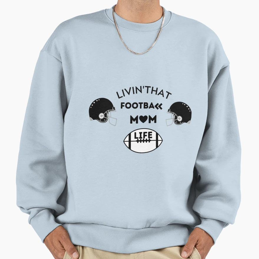 Livinthat Football Mom Life T-Shirt - Novelty Apparel for Adults - T-Shirt, Sweatshirt, Hoodie