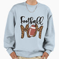 Football Mom Leopard American Sweatshirt - Casual Everyday Wear Unisex - T-Shirt, Sweatshirt, Hoodie