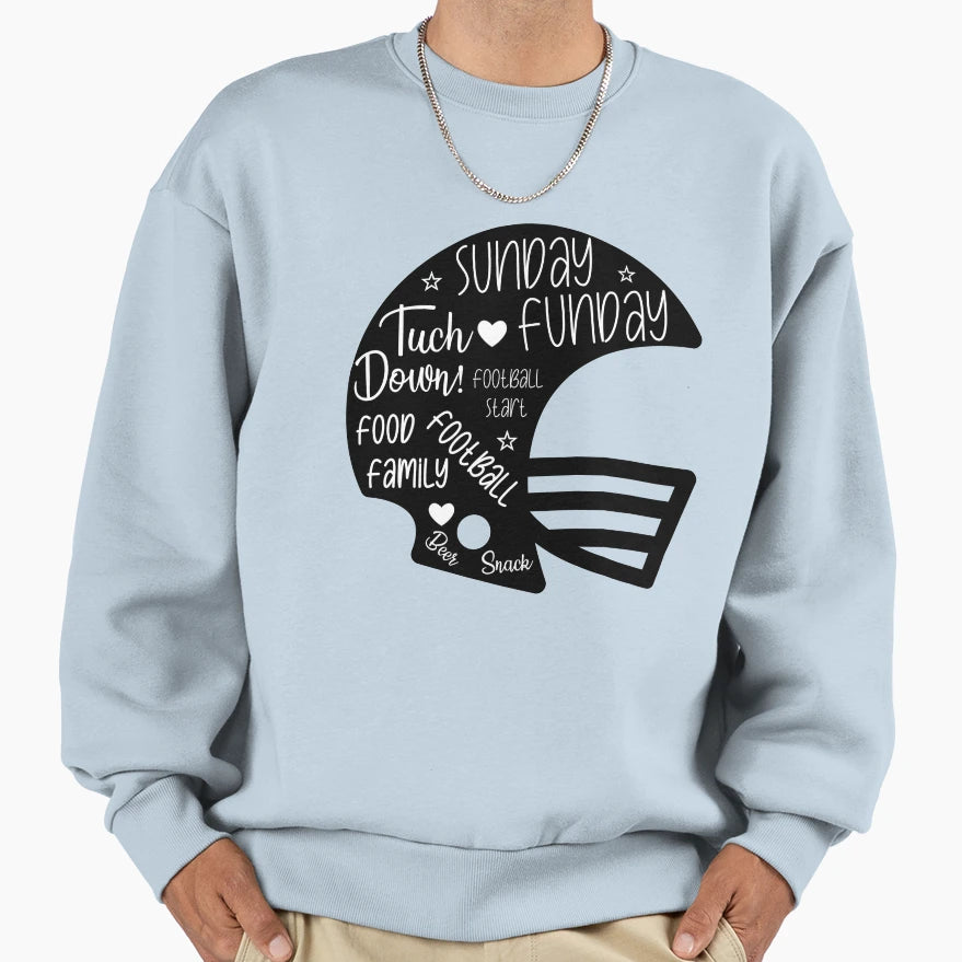 Sunday Funday Super Bowl Sweatshirt - Minimalist Print Men Women - T-Shirt, Sweatshirt, Hoodie