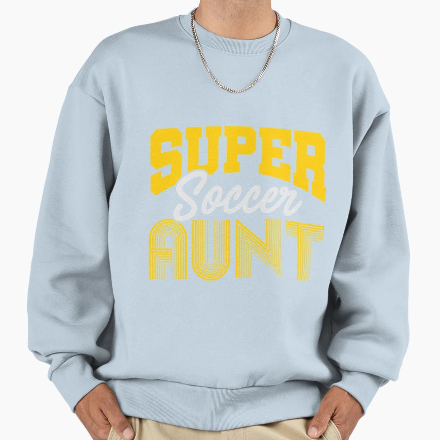 Super Soccer Aunt Fitted Scoop T-Shirt - Minimalist Print Unisex - T-Shirt, Sweatshirt, Hoodie