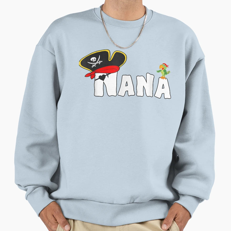 Pirate Nana Grandma Skull Pirates T-Shirt - Minimalist Print for Adults - T-Shirt, Sweatshirt, Hoodie
