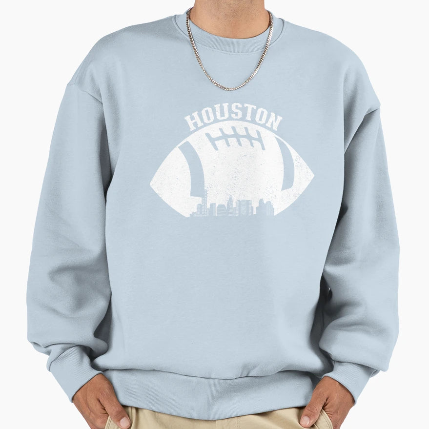 Houston Texas Skyline Football Fan Sweatshirt - Aesthetic Graphic Unisex - T-Shirt, Sweatshirt, Hoodie