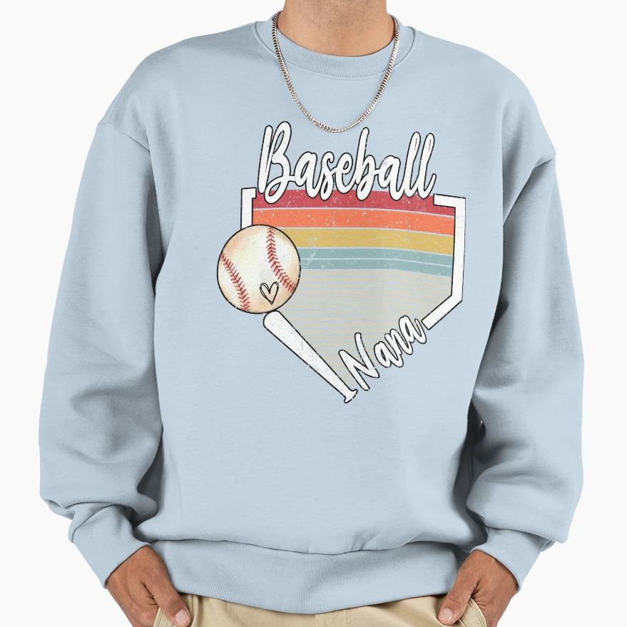 Baseball Nana Heart T-Shirt - Novelty Apparel for Adults - T-Shirt, Sweatshirt, Hoodie