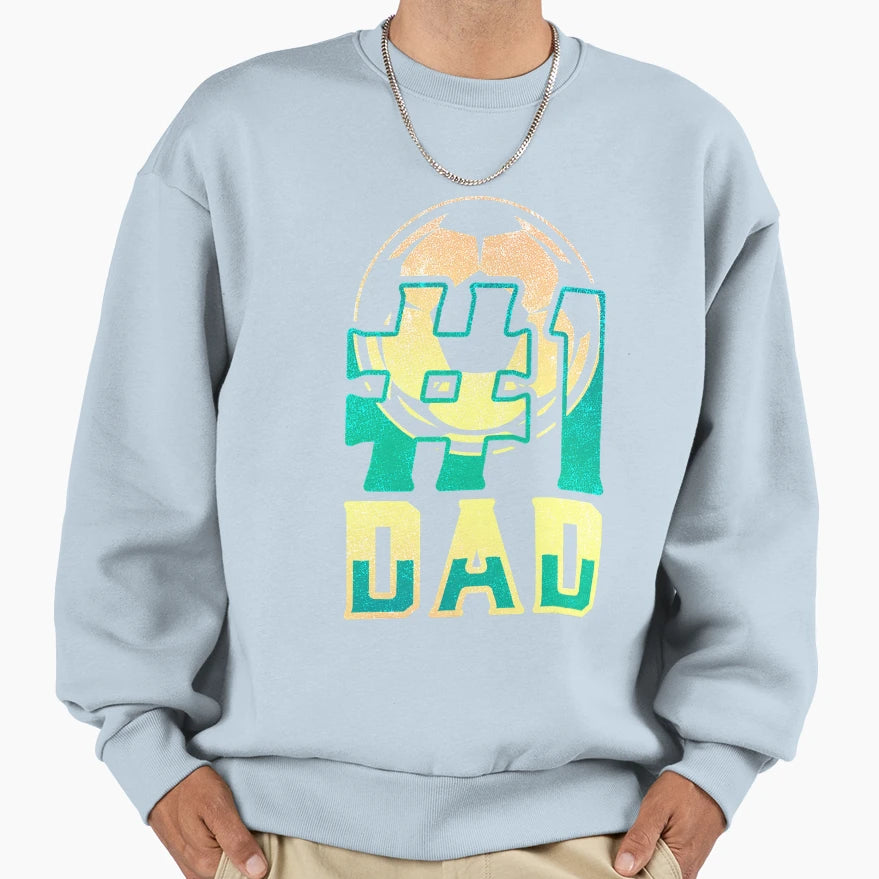 1 Dad Soccer Player Soccer Sweatshirt - Custom Art Print for Adults - T-Shirt, Sweatshirt, Hoodie