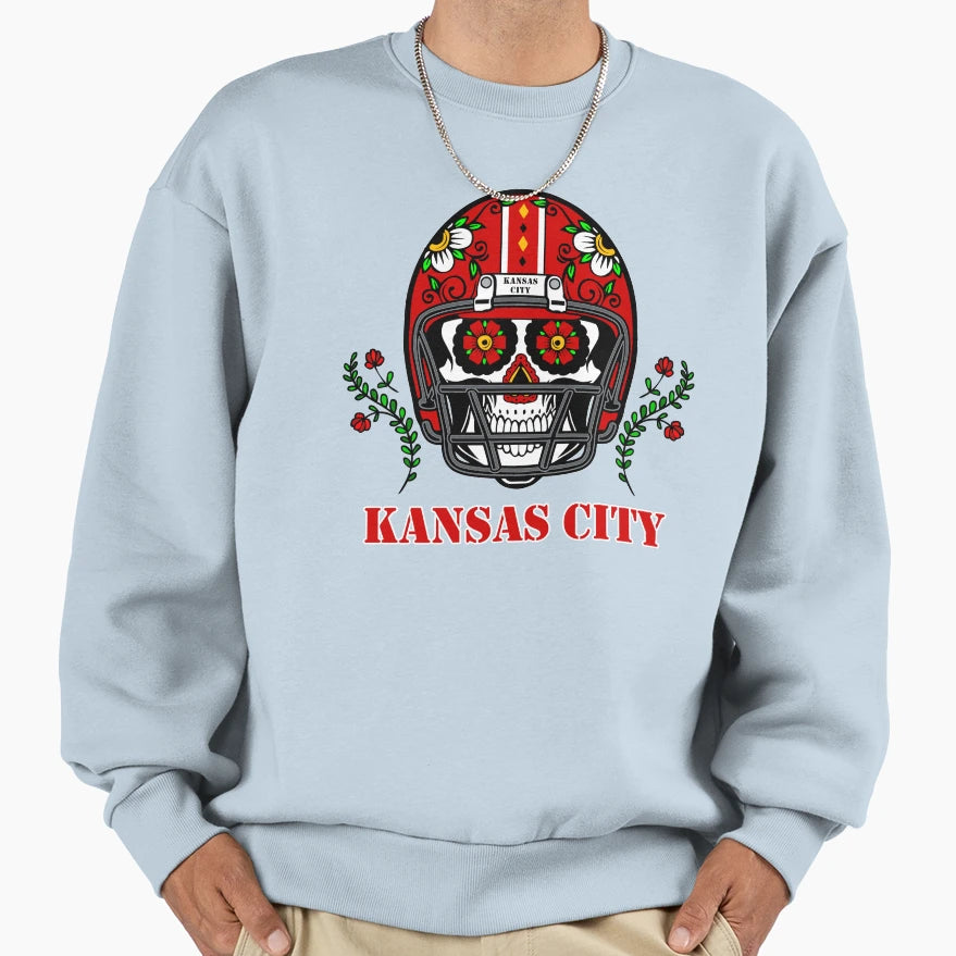 Kansas City Football Helmet Sugar Sweatshirt - Streetwear Style Men Women - T-Shirt, Sweatshirt, Hoodie
