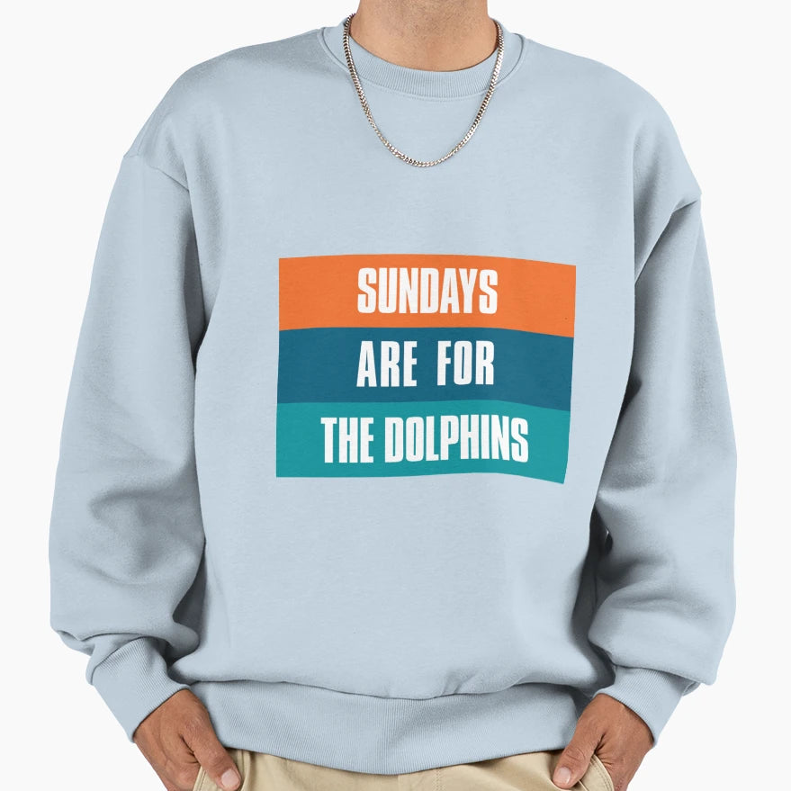 Sundays Are Dolphins Miami Sweatshirt - Aesthetic Graphic for Adults - T-Shirt, Sweatshirt, Hoodie