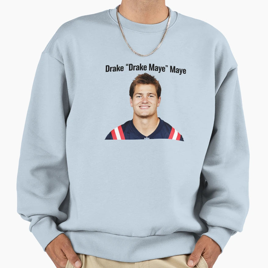 Drake Drake Maye Maye Nfl Player Sweatshirt - Custom Art Print for Adults - T-Shirt, Sweatshirt, Hoodie