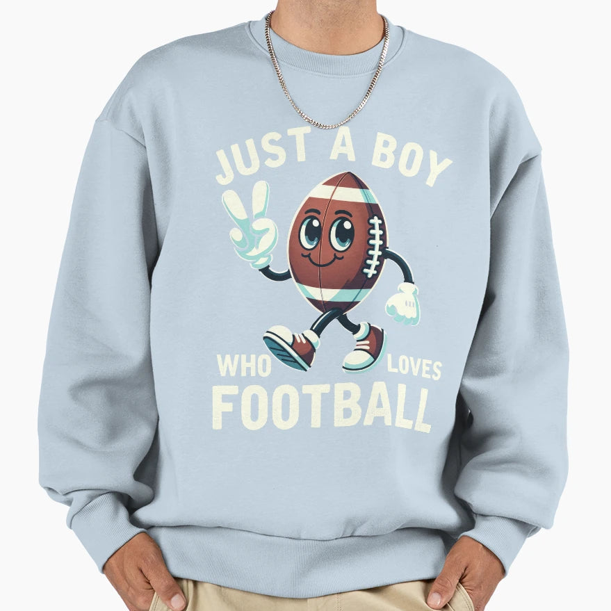Just Who Loves Football Sweatshirt - Minimalist Print for Adults - T-Shirt, Sweatshirt, Hoodie