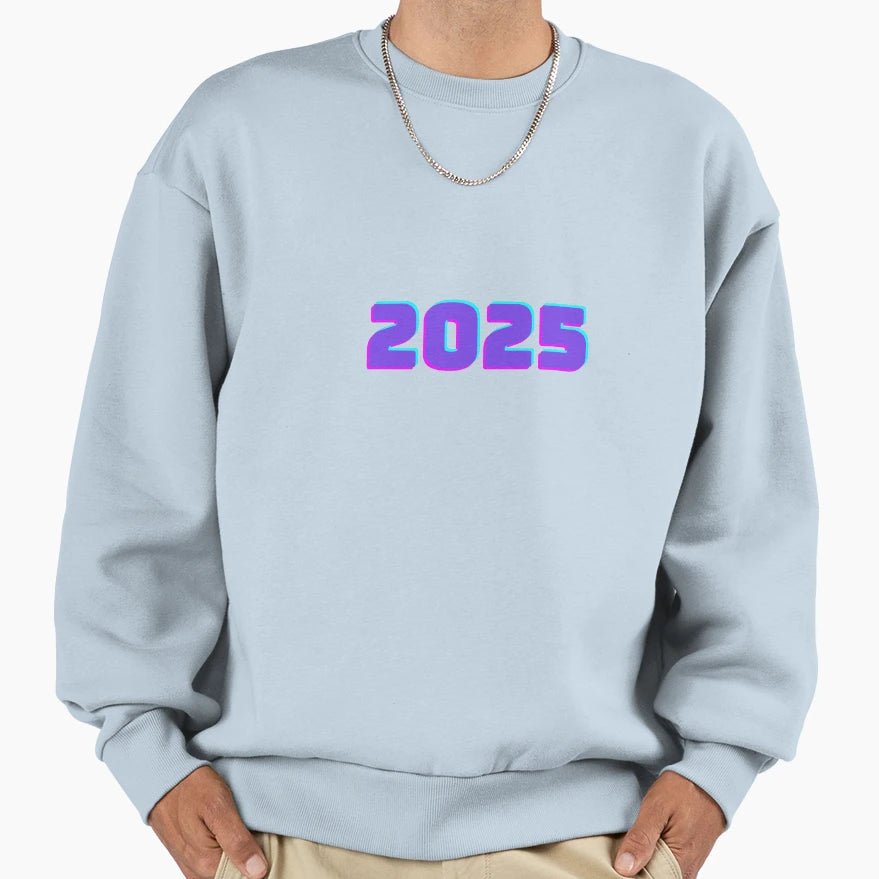 Happy New Year 2025 Sweatshirt - Custom Art Print for Adults - T-Shirt, Sweatshirt, Hoodie