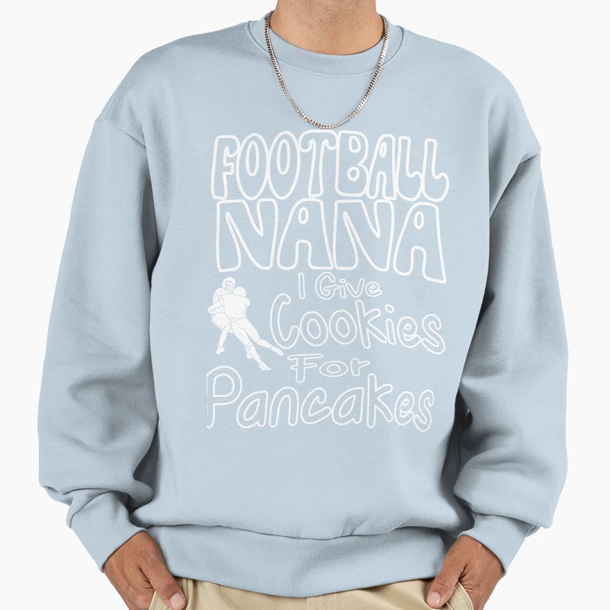 Football Nana Cookies Pancakes Sweatshirt - Custom Art Print Men Women - T-Shirt, Sweatshirt, Hoodie