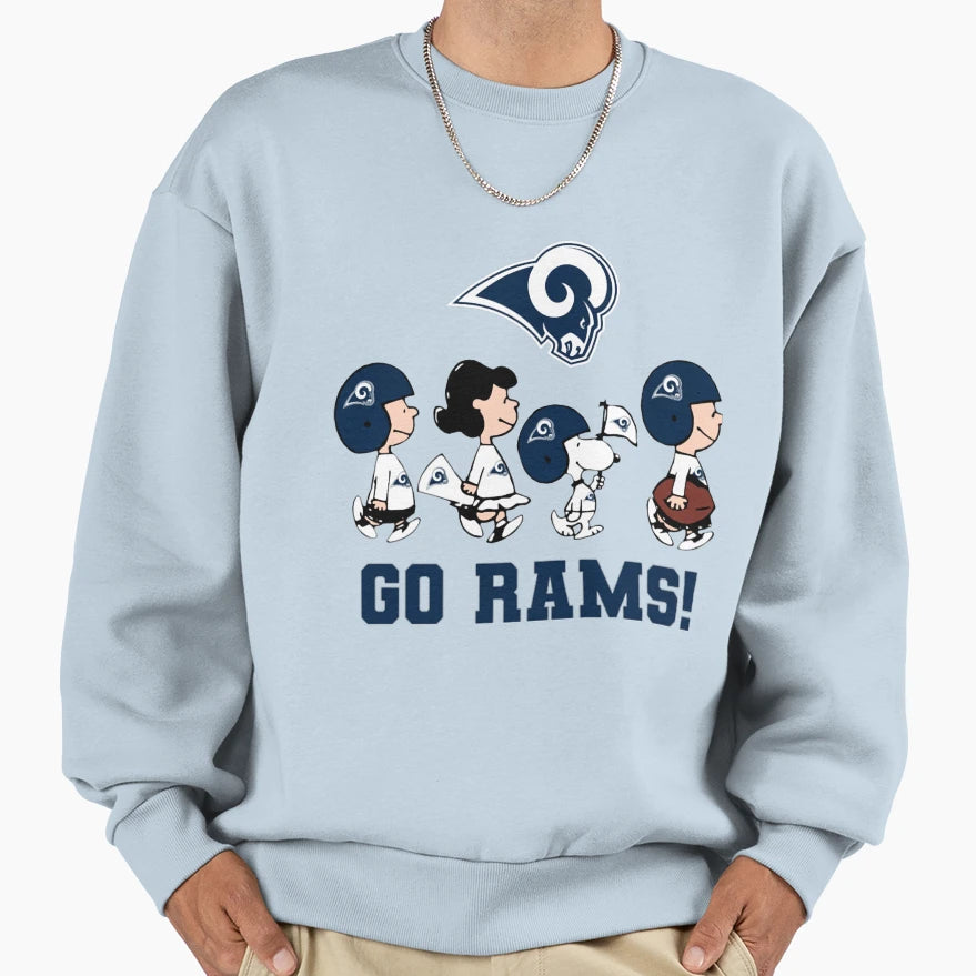 Los Angeles Rams Football Cartoon Go Sweatshirt - Streetwear Style Unisex - T-Shirt, Sweatshirt, Hoodie