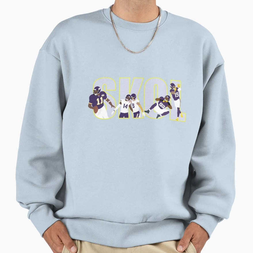 Skol Vikings Sweatshirt - Aesthetic Graphic Men Women - T-Shirt, Sweatshirt, Hoodie