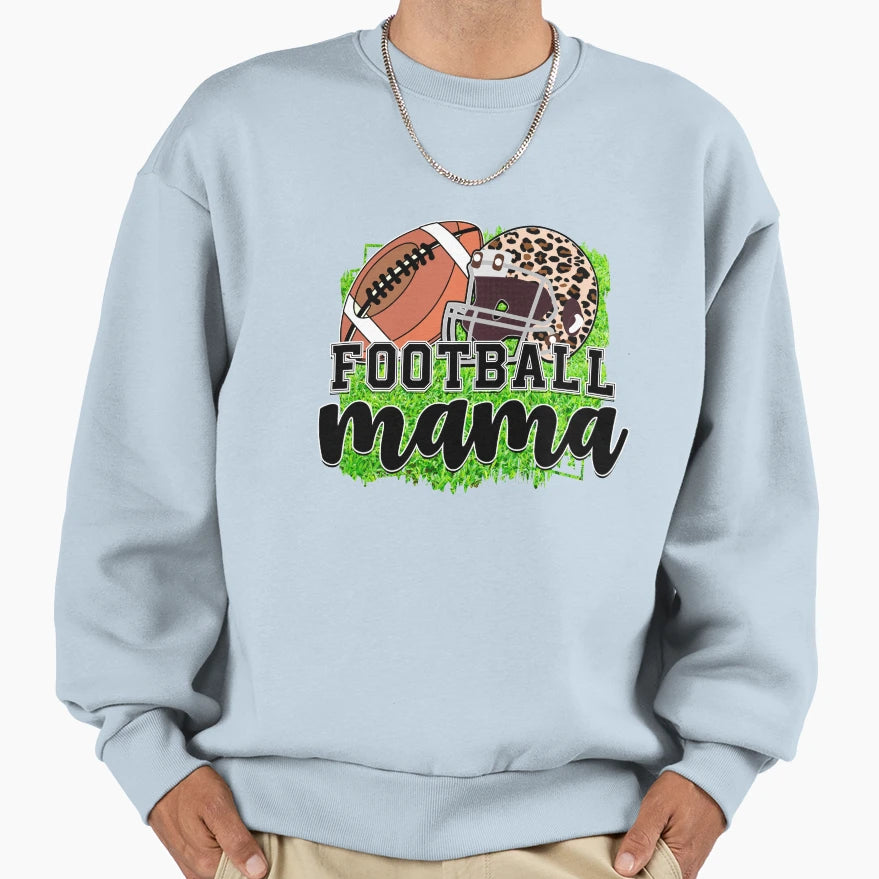 Football Mama Green Sweatshirt - Unique Graphic Unisex - T-Shirt, Sweatshirt, Hoodie