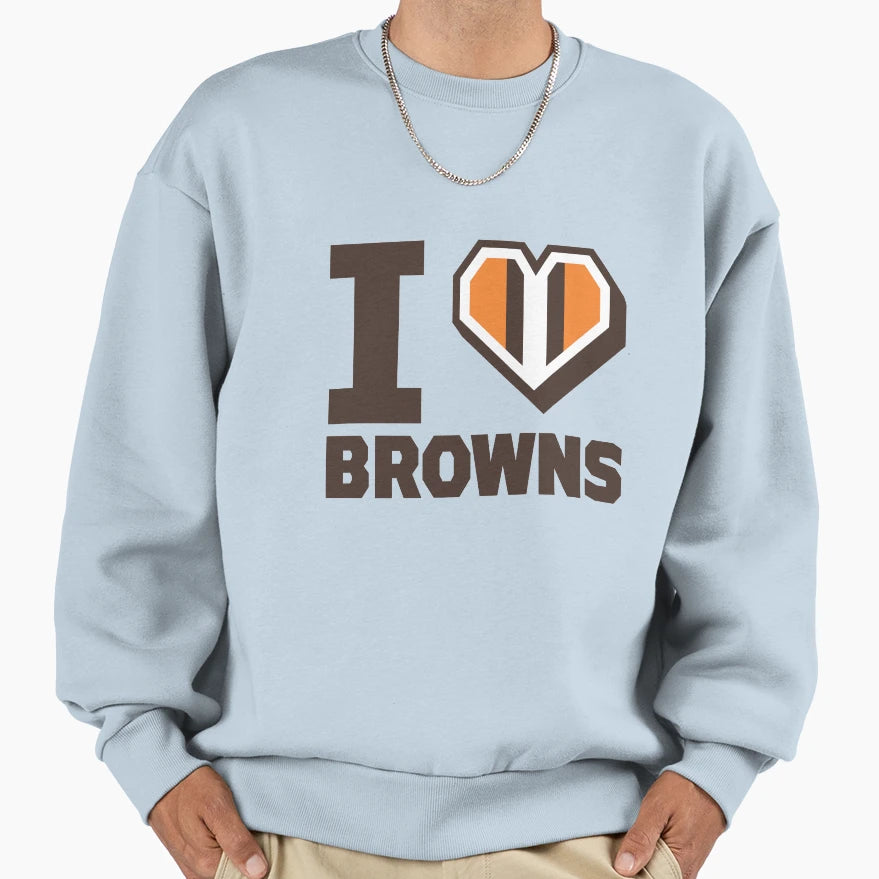 I Love Browns Heart Sweatshirt - Novelty Apparel for Adults - T-Shirt, Sweatshirt, Hoodie