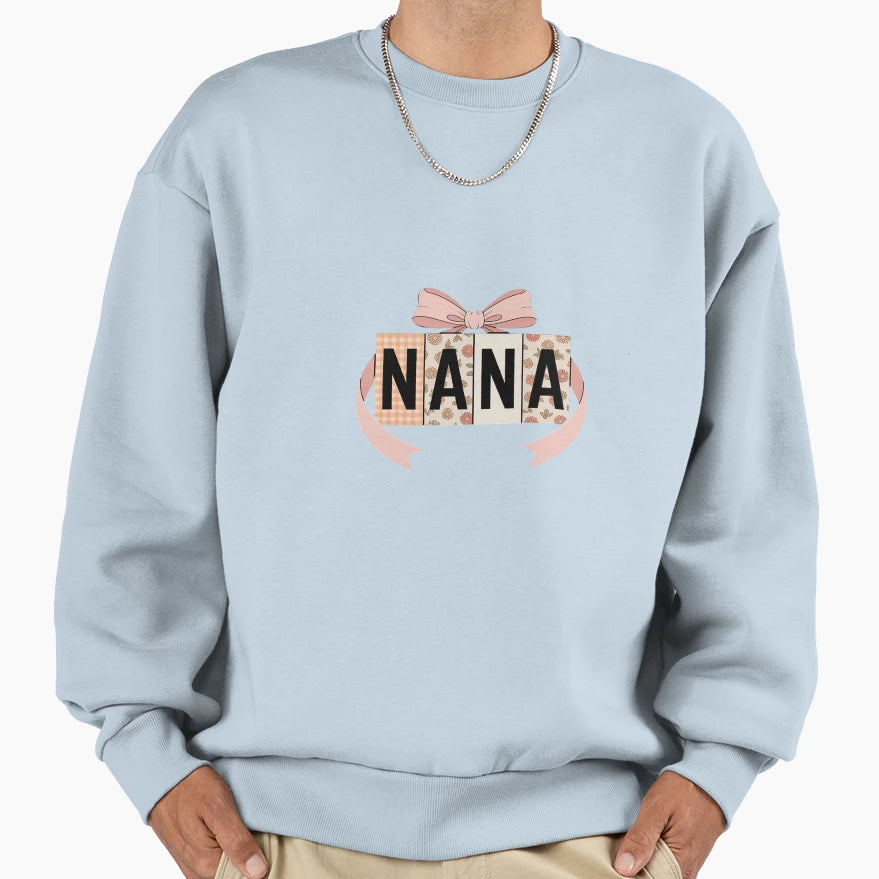 Preppy Fall Nana Pumpkin Autumn Sweatshirt - Minimalist Print for Adults - T-Shirt, Sweatshirt, Hoodie