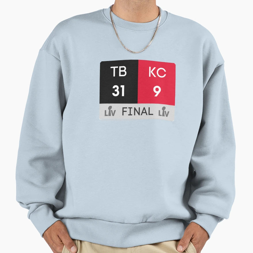 Super Bowl Lv 2021 Final Score Sweatshirt - Minimalist Print Men Women - T-Shirt, Sweatshirt, Hoodie