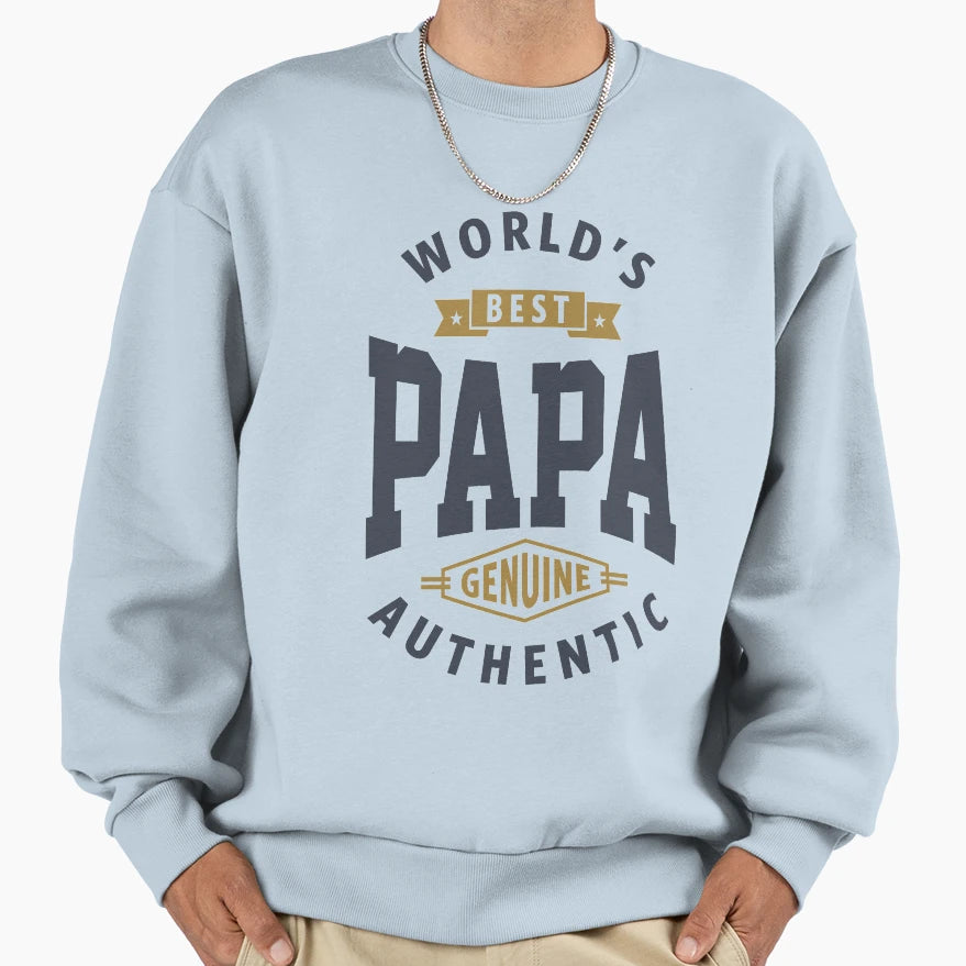 Worlds Best Papa Sweatshirt - Aesthetic Graphic for Adults - T-Shirt, Sweatshirt, Hoodie
