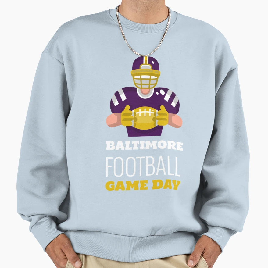 Baltimore Football Game Day Sweatshirt - Aesthetic Graphic for Adults - T-Shirt, Sweatshirt, Hoodie