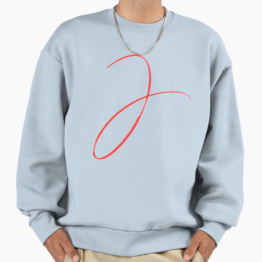 J Monogram Red Hand Sweatshirt - Casual Everyday Wear Unisex - T-Shirt, Sweatshirt, Hoodie