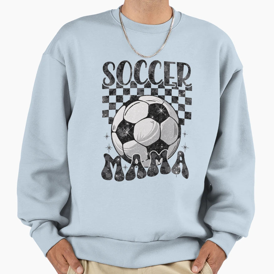 Soccer Mama Glitter Sweatshirt - Streetwear Style for Adults - T-Shirt, Sweatshirt, Hoodie