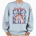 Baseball Nana Patriotic Bow Sweatshirt - Aesthetic Graphic Unisex - T-Shirt, Sweatshirt, Hoodie