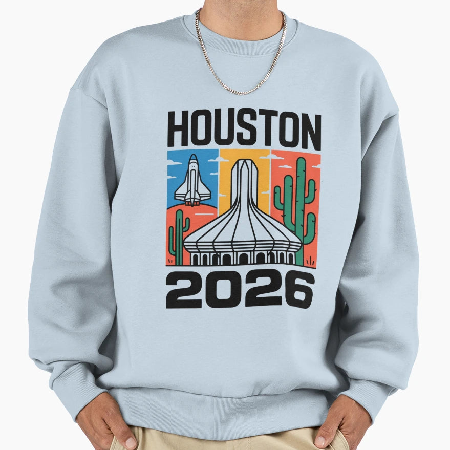 Houston 2026 Space Shuttle Football V23 T-Shirt - Graphic Print for Adults - T-Shirt, Sweatshirt, Hoodie