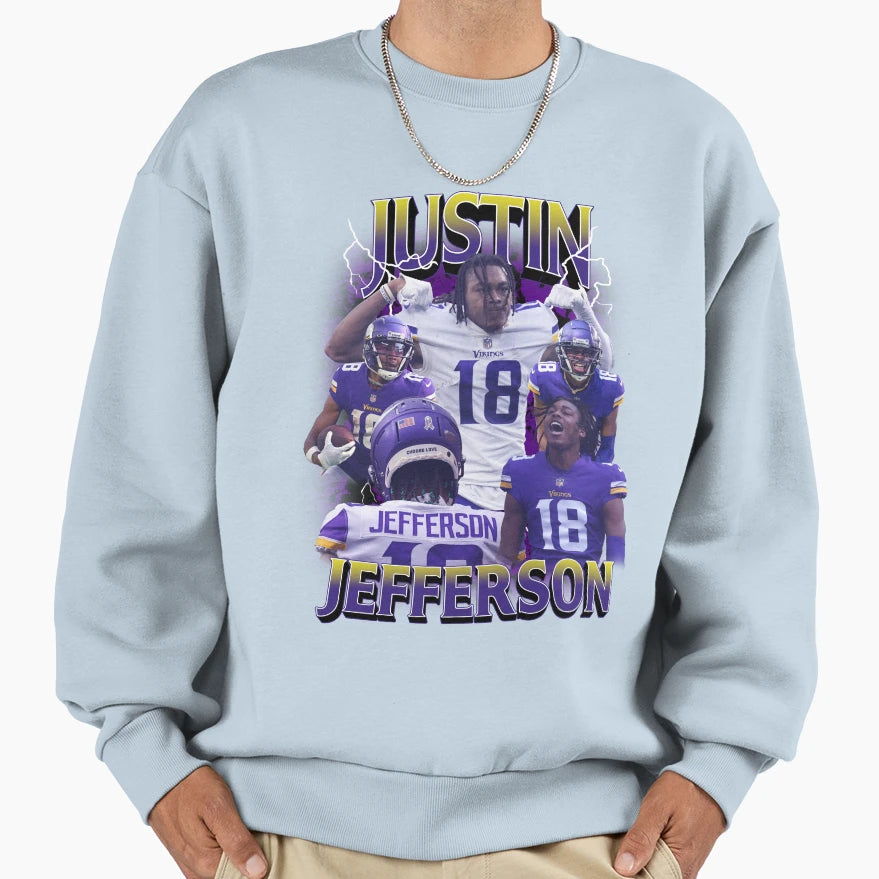 Justin Sports Jefferson Football Sweatshirt - Fun Novelty Design Unisex - T-Shirt, Sweatshirt, Hoodie