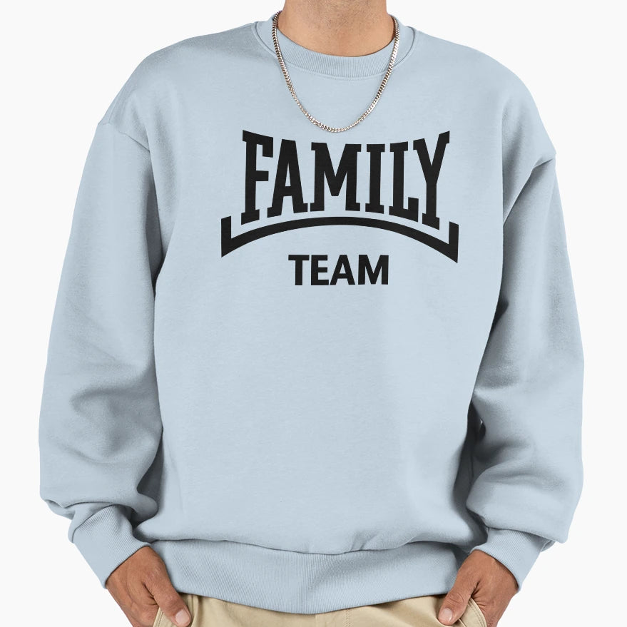 Family Team Concave Black Sweatshirt - Graphic Print for Adults - T-Shirt, Sweatshirt, Hoodie