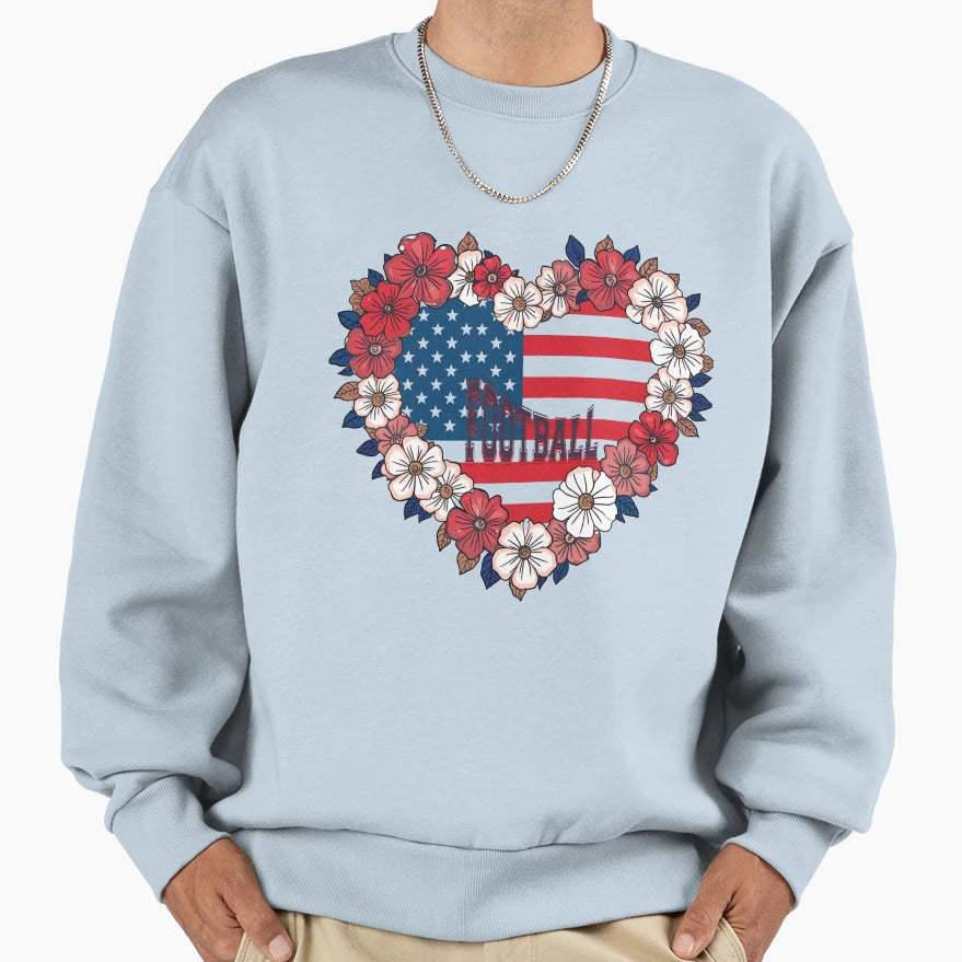 Copy Usa Football Heart Sweatshirt - Fun Novelty Design Men Women - T-Shirt, Sweatshirt, Hoodie