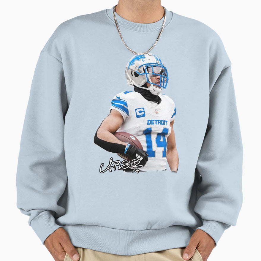 Amon Ra St Brown Football Sweatshirt - Casual Everyday Wear Unisex - T-Shirt, Sweatshirt, Hoodie