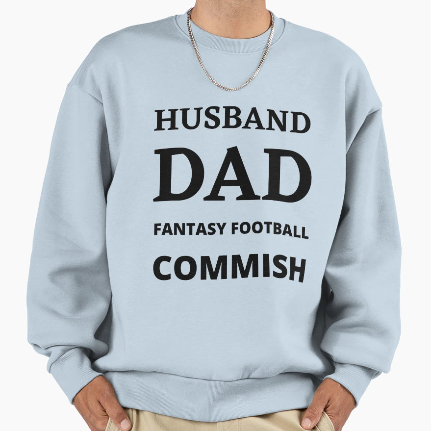 Husband Dad Fantasy Football T-Shirt - Casual Everyday Wear Men Women - T-Shirt, Sweatshirt, Hoodie