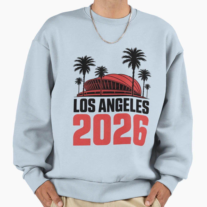 Los Angeles 2026 Palm Tree Sunset V23 T-Shirt - Minimalist Print Men Women - T-Shirt, Sweatshirt, Hoodie