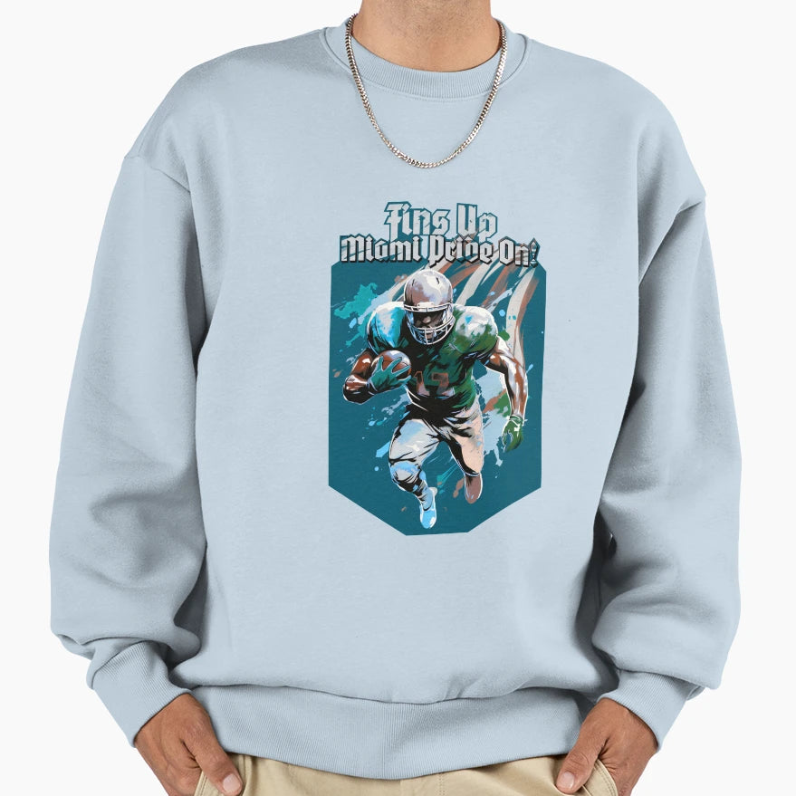 Miami Pride Fins Up Sweatshirt - Aesthetic Graphic Men Women - T-Shirt, Sweatshirt, Hoodie